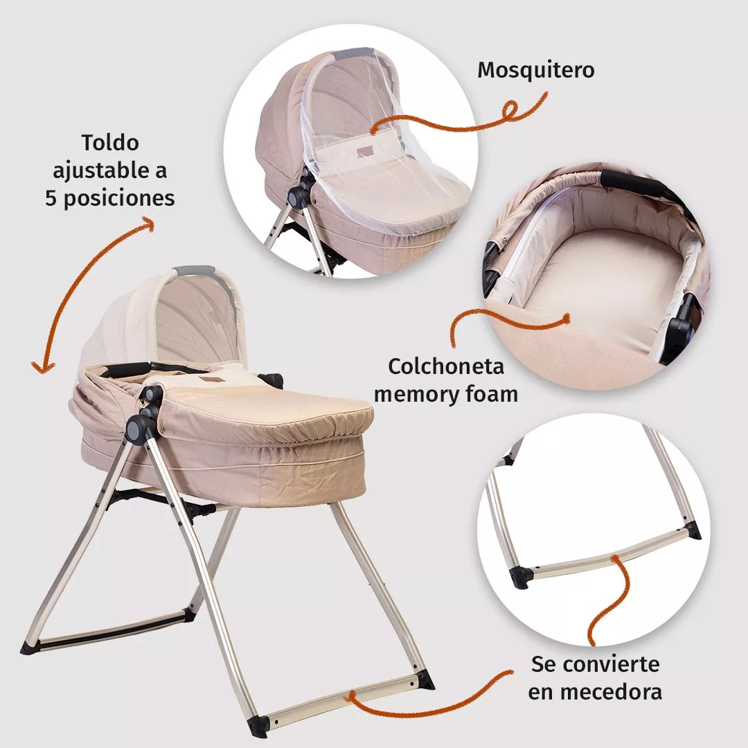 Foto 4 pulgar | Carriola Con Portabebé Aeiou Australia Memory Foam Y Moises