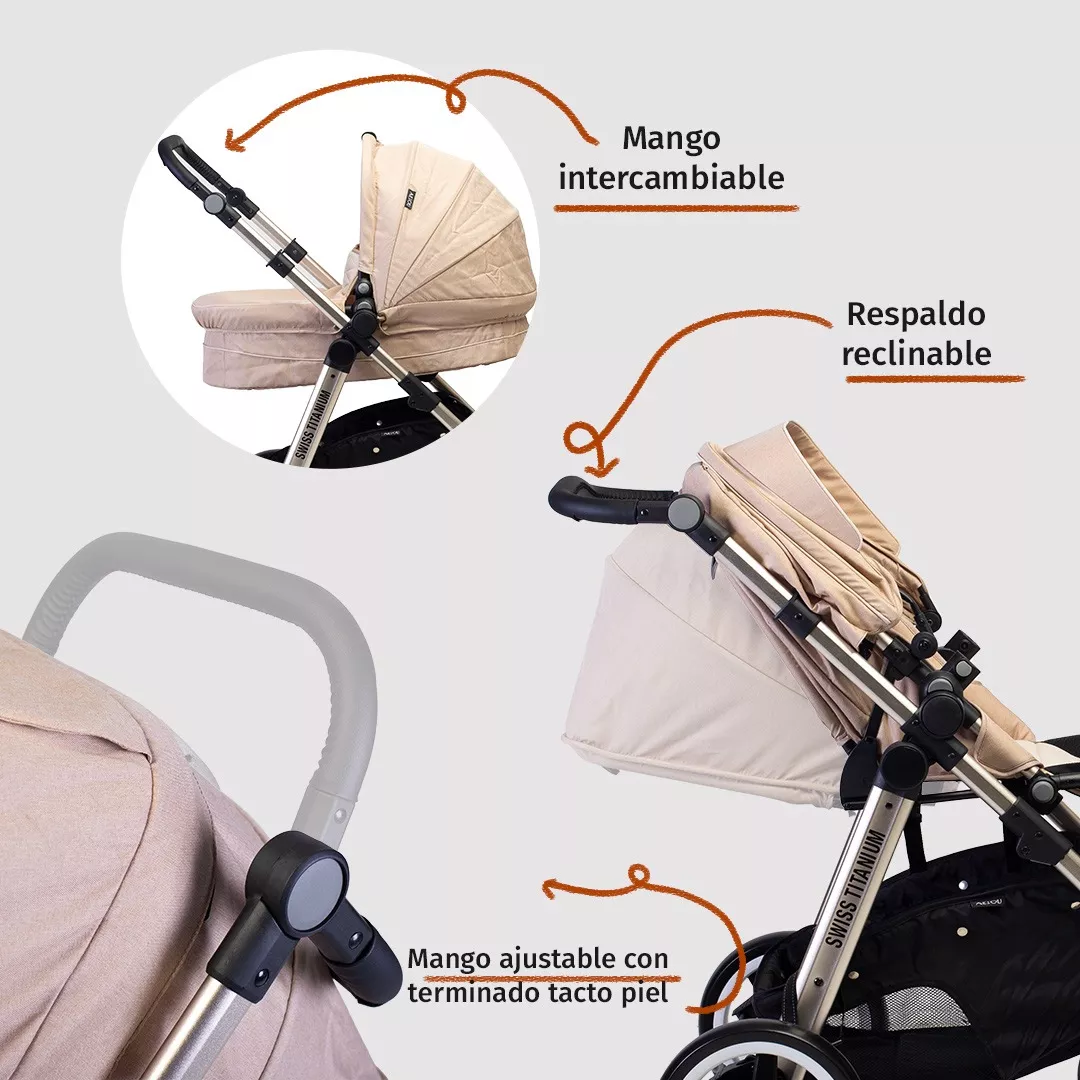 Foto 5 pulgar | Carriola Con Portabebé Aeiou Australia Memory Foam Y Moises