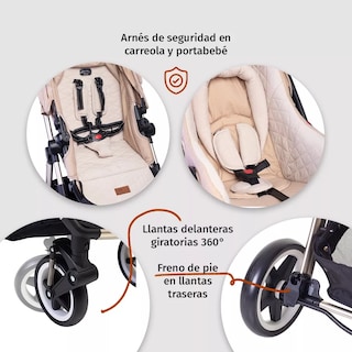 Foto 5 | Carriola Con Portabebé Aeiou Australia Memory Foam Y Moises