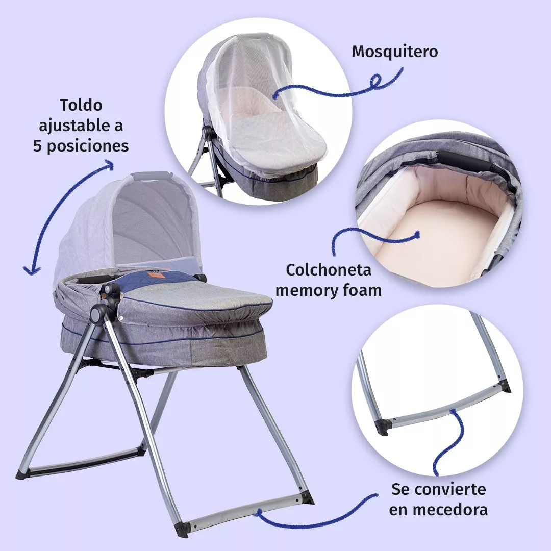 Foto 4 pulgar | Carriola Con Portabebé Aeiou Australia Memory Foam Y Moises