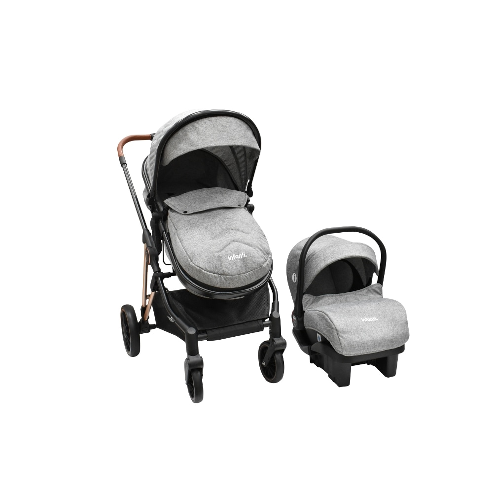 Carriola con Portabebé Infanti Ana Plegado Compacto Gris $4,599