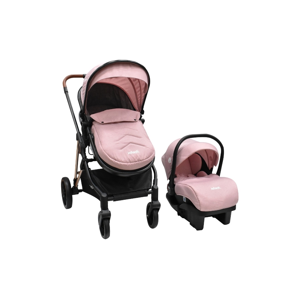 Carriola con Portabebé Infanti Ana Plegado Compacto Rosa $4,599