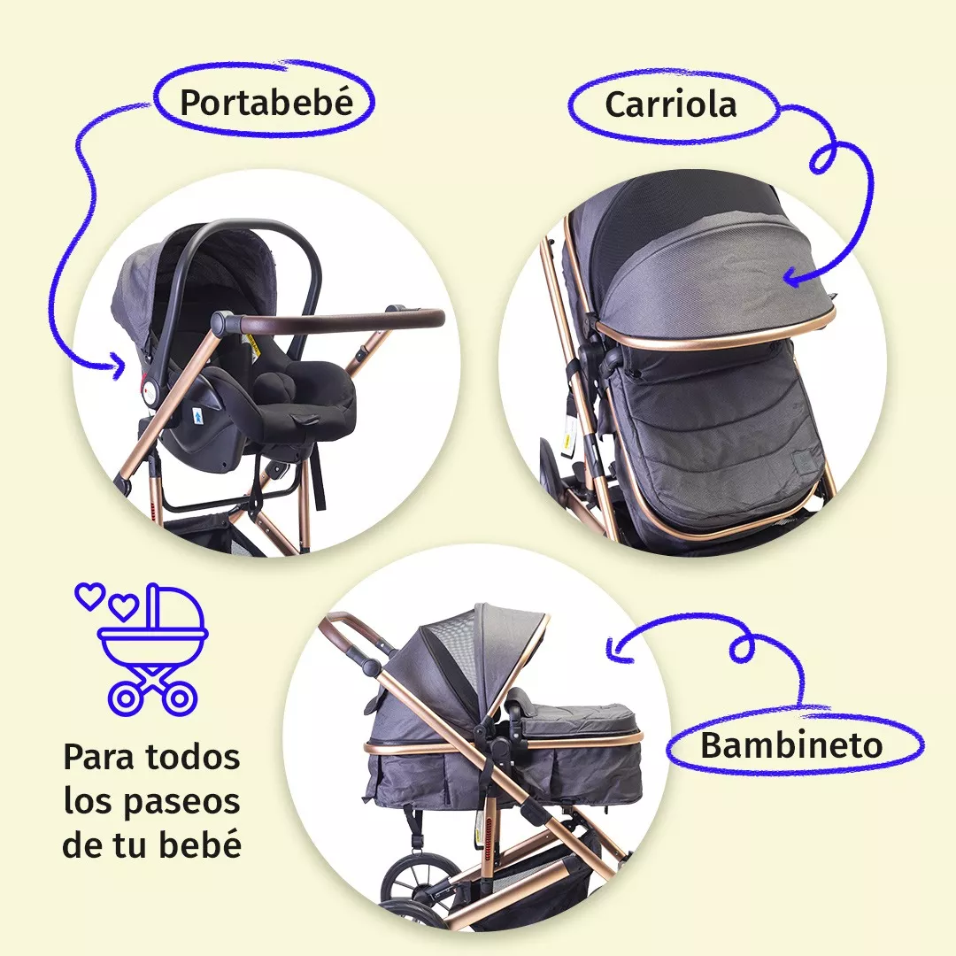 Foto 3 pulgar | Carriola Baby Owl Lux 2 En 1 Bambineto Portabebe Reclinable