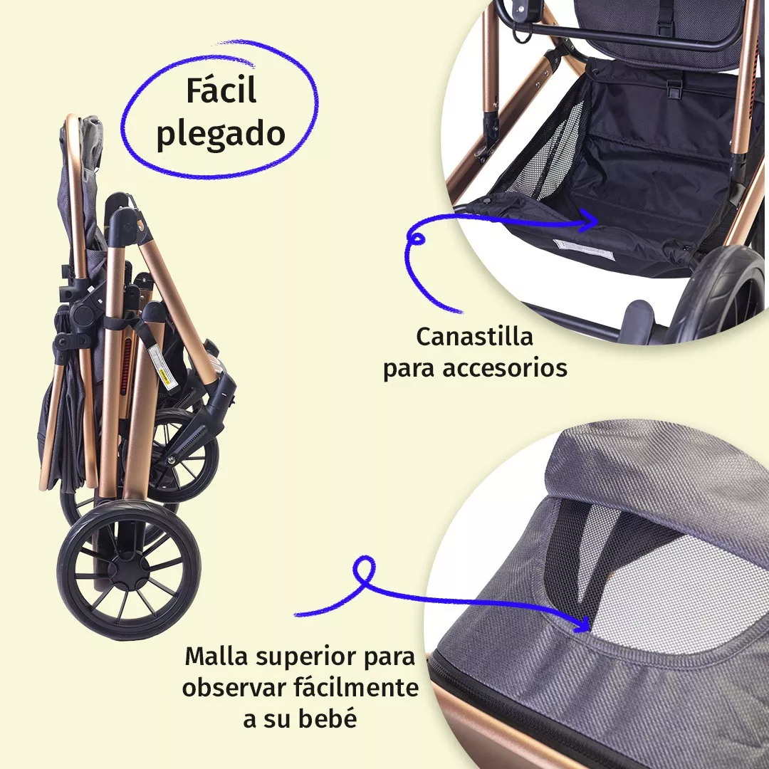 Foto 7 pulgar | Carriola Baby Owl Lux 2 En 1 Bambineto Portabebe Reclinable