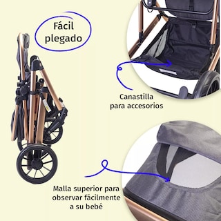 Foto 6 | Carriola Baby Owl Lux 2 En 1 Bambineto Portabebe Reclinable