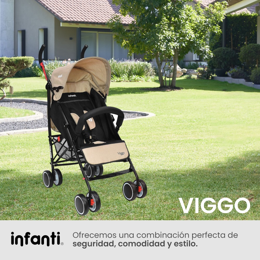 Foto 8 pulgar | Carriola Portátil Infanti Viggo Ligera Y Reclinable Beige
