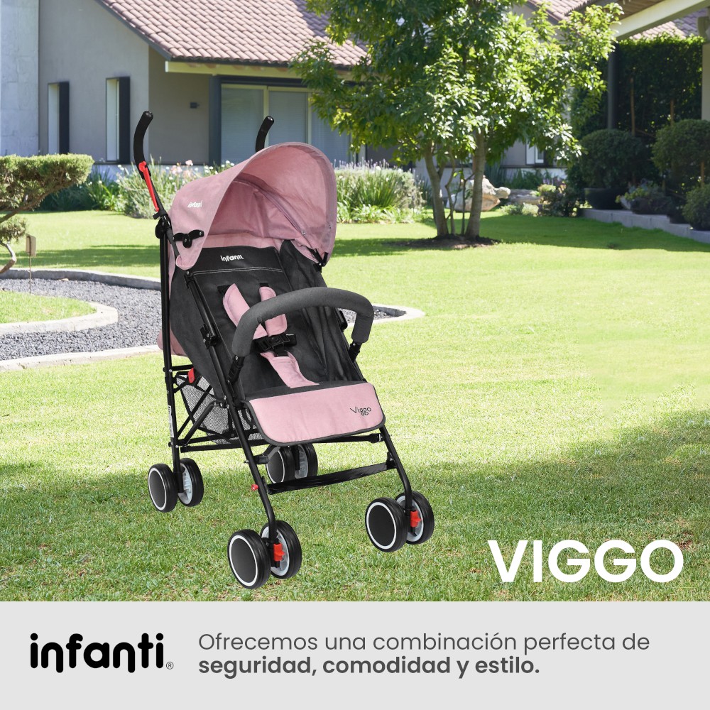 Foto 7 | Carriola Portátil Infanti Viggo Ligera Y Reclinable  Rosa