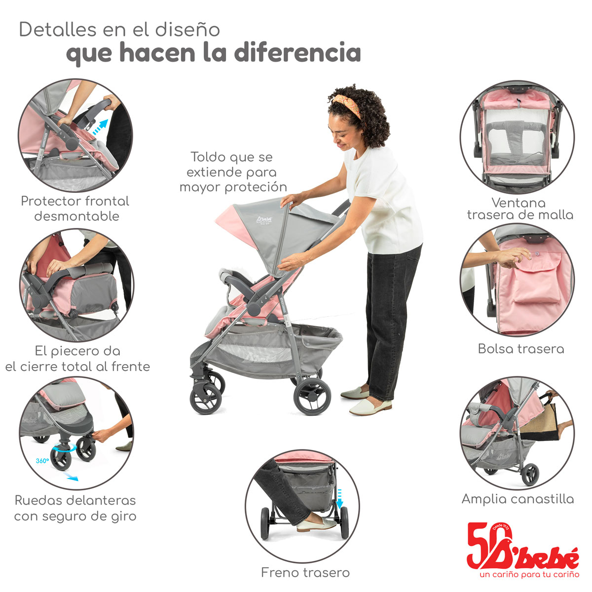 Foto 4 | Carriola Sistema de Viaje D'bebé Max Rosa