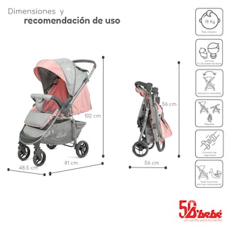 Foto 5 | Carriola Sistema de Viaje D'bebé Max Rosa