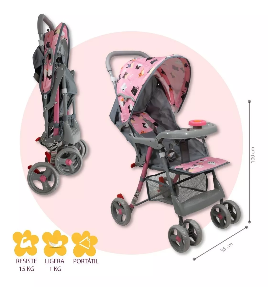 Foto 5 pulgar | Carriola Trendy Kids Happy Reclinable Ligera