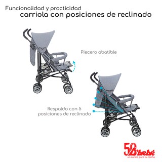 Foto 3 | Carriola de Bastón D'Bebé Aerostar Gris