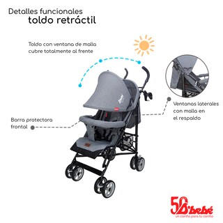 Foto 4 | Carriola de Bastón D'Bebé Aerostar Gris