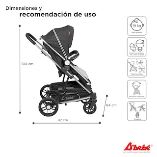 Foto 4 | Sistema de Viaje D'bebé Crown Negra