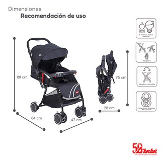 Foto 5 | Carriola Reversible D' bebé Lu Baby Negra