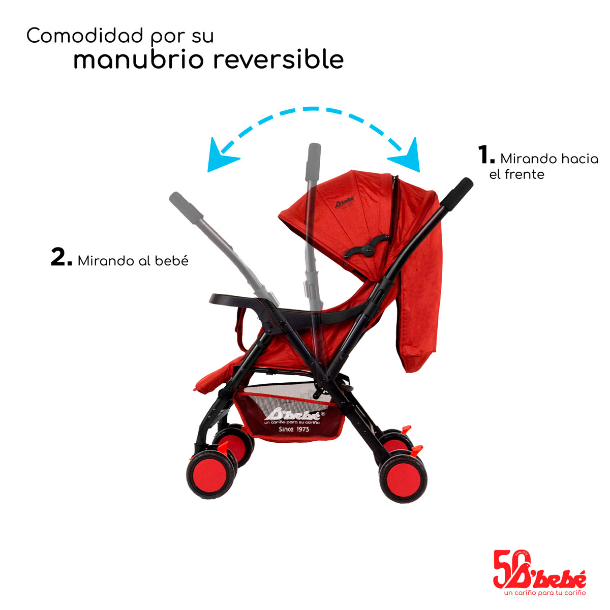 Foto 5 pulgar | Carriola Reversible D'bebé Baby BM Roja