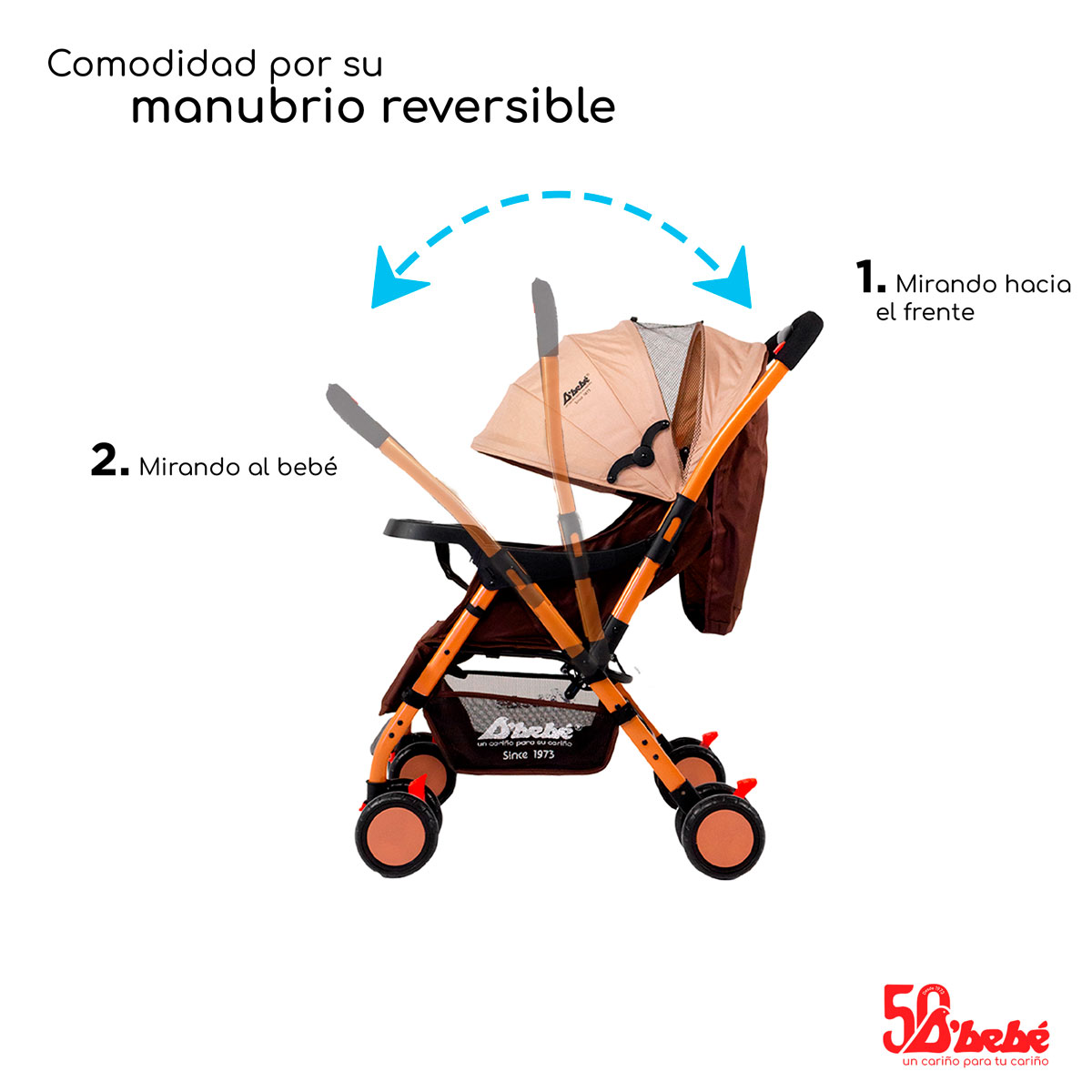 Foto 5 pulgar | Carriola Reversible D'bebé Baby BM Beige