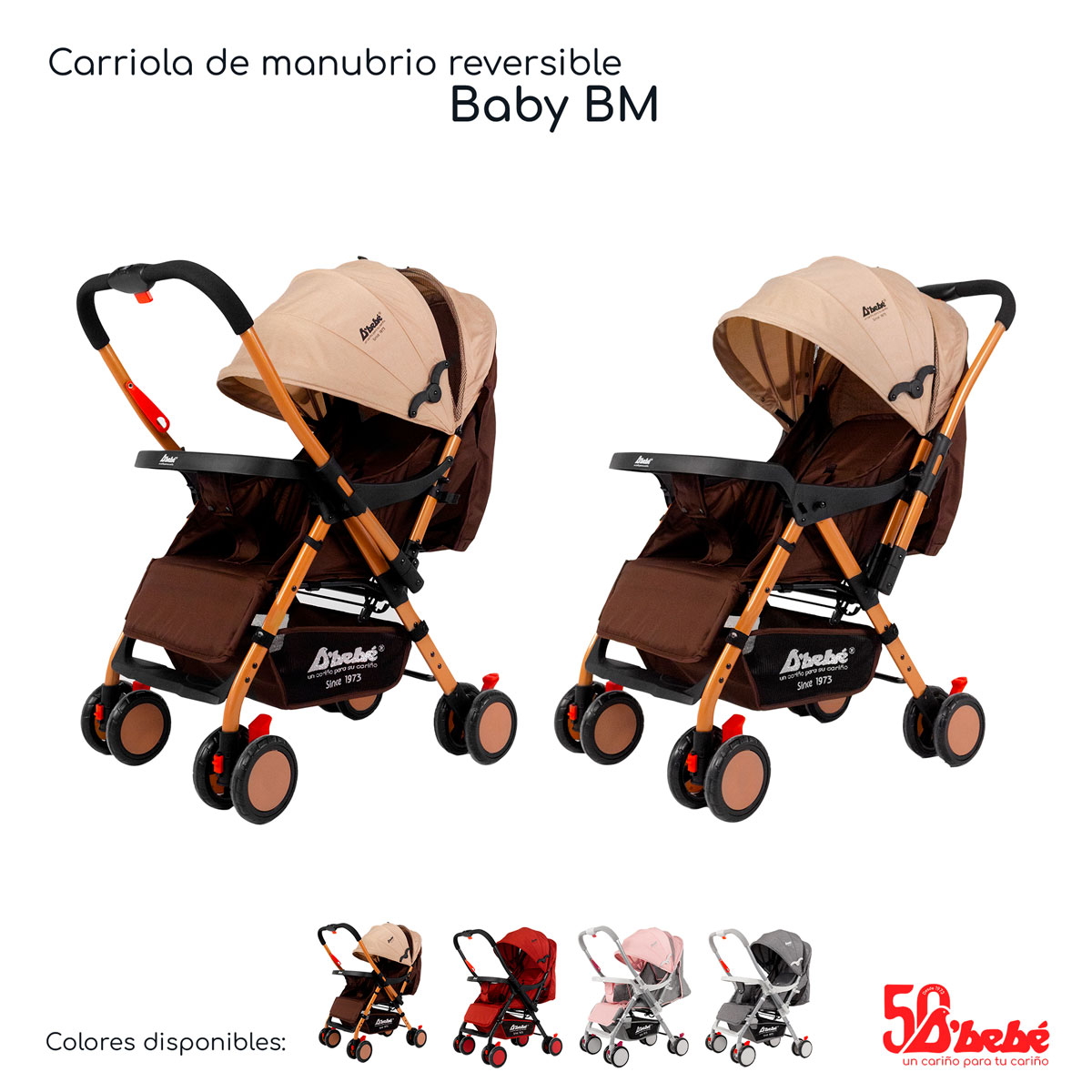 Foto 8 pulgar | Carriola Reversible D'bebé Baby BM Beige