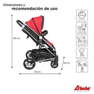 Foto 4 | Sistema de Viaje D'Bebé Crown Roja