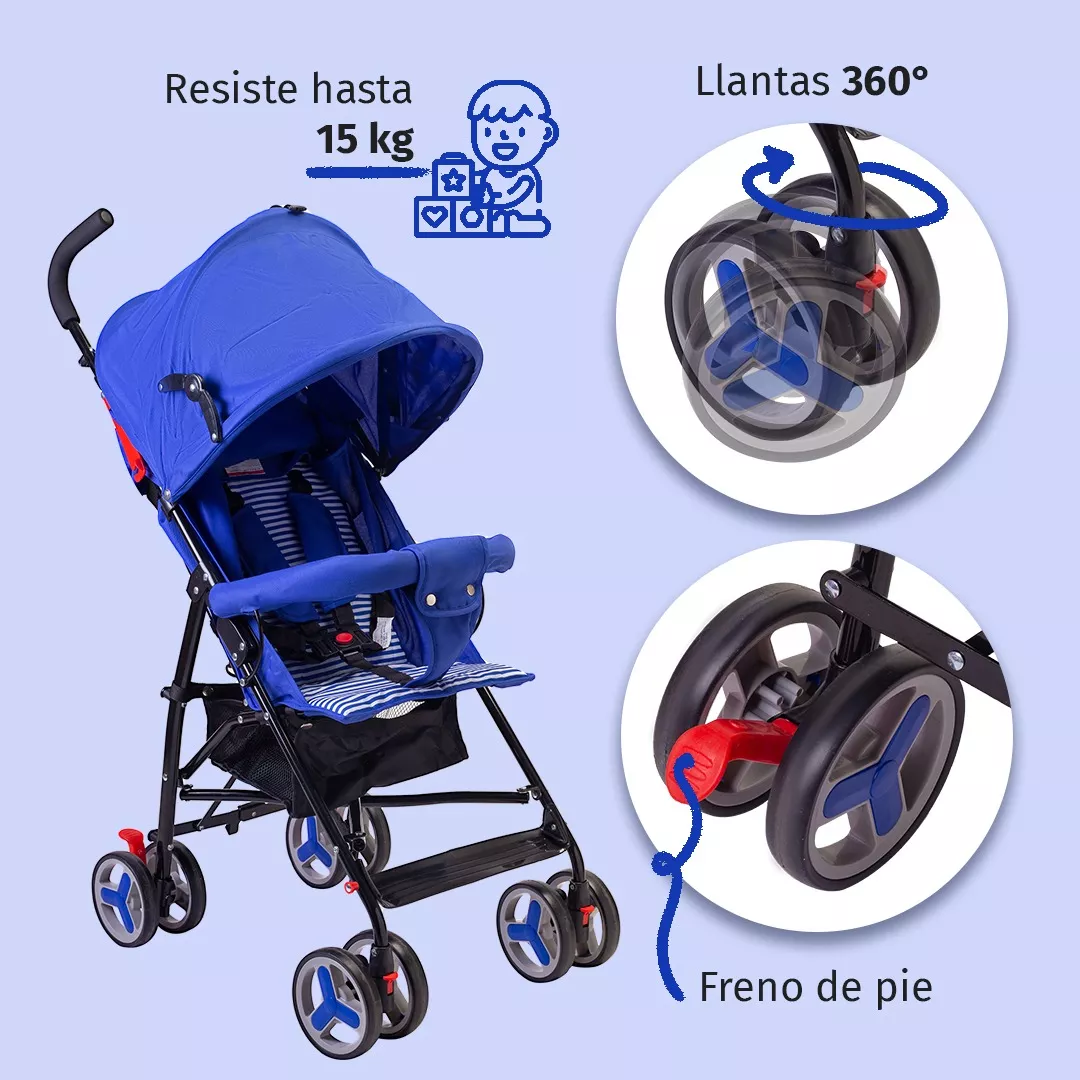 Foto 4 | Carriola de Bastón Reclinable Starkids Andrómeda Plegable