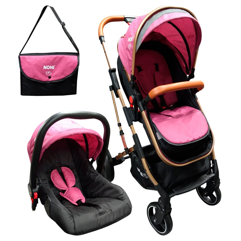 Sistema de Viaje Noni Angelin Baby de Lujo color Rosa $4,199