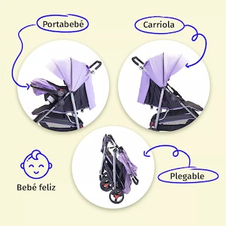Foto 2 | Carriola Aeiou Suiza Reclinable Púrpura