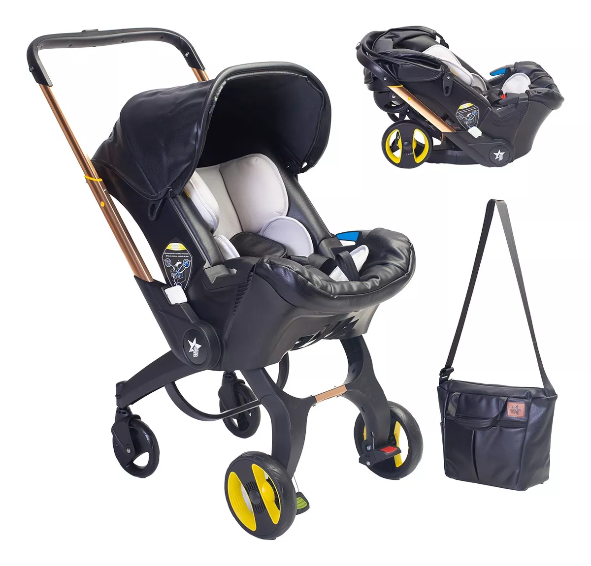 Foto 1 | Starkids Carriola Para Bebé Polux Transformable Con Pañalera