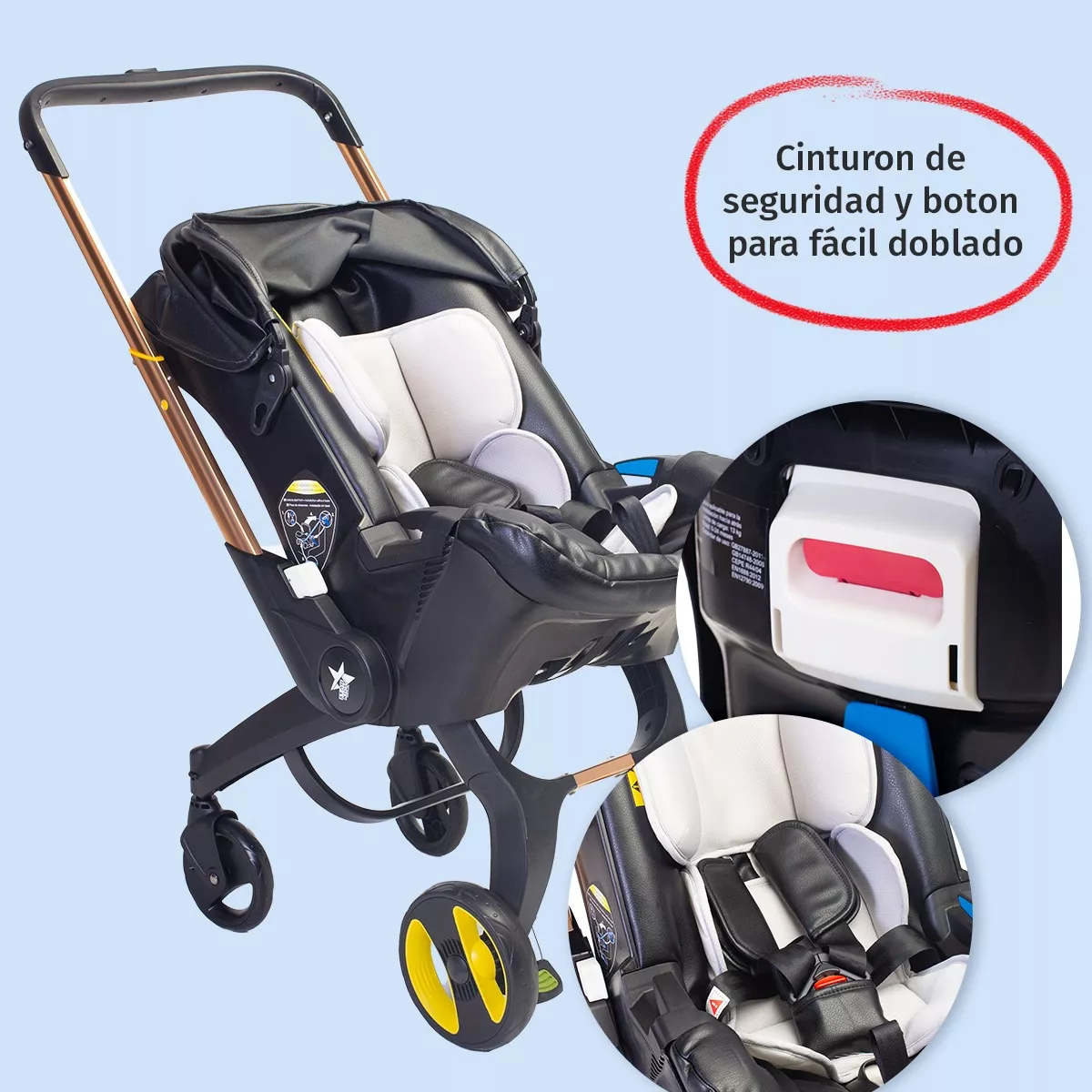 Foto 4 pulgar | Starkids Carriola Para Bebé Polux Transformable Con Pañalera