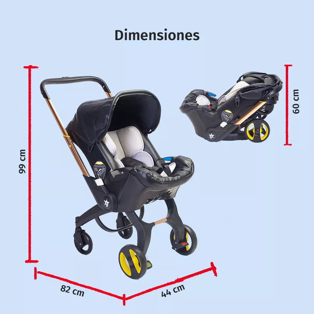 Foto 6 | Starkids Carriola Para Bebé Polux Transformable Con Pañalera