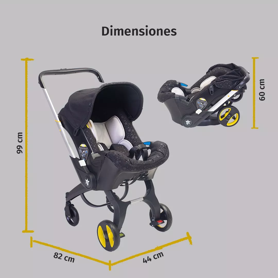 Foto 6 | Carriola para Bebé Starkids Polux Negra Convertible + Pañalera