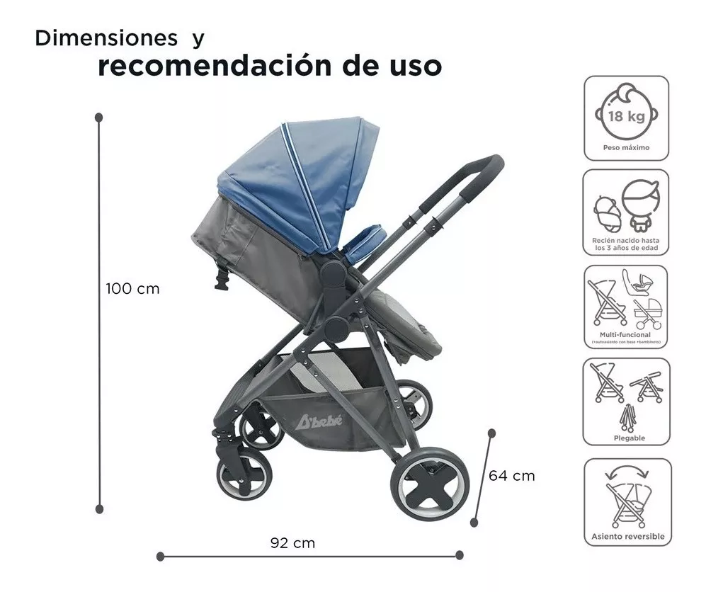 Foto 7 | Carriola D Bebé Queen con Bambineto y Autoasiento 1a Etapa