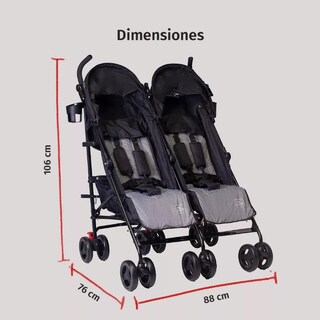 Foto 2 | Carriola De Bastón Doble Aeiou Bb82 Compacta Negro