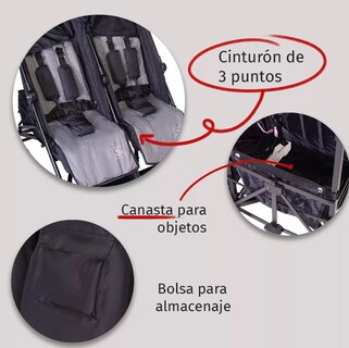 Foto 4 | Carriola De Bastón Doble Aeiou Bb82 Compacta Negro