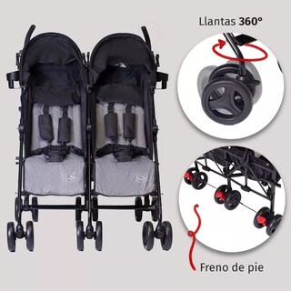 Foto 5 | Carriola De Bastón Doble Aeiou Bb82 Compacta Negro