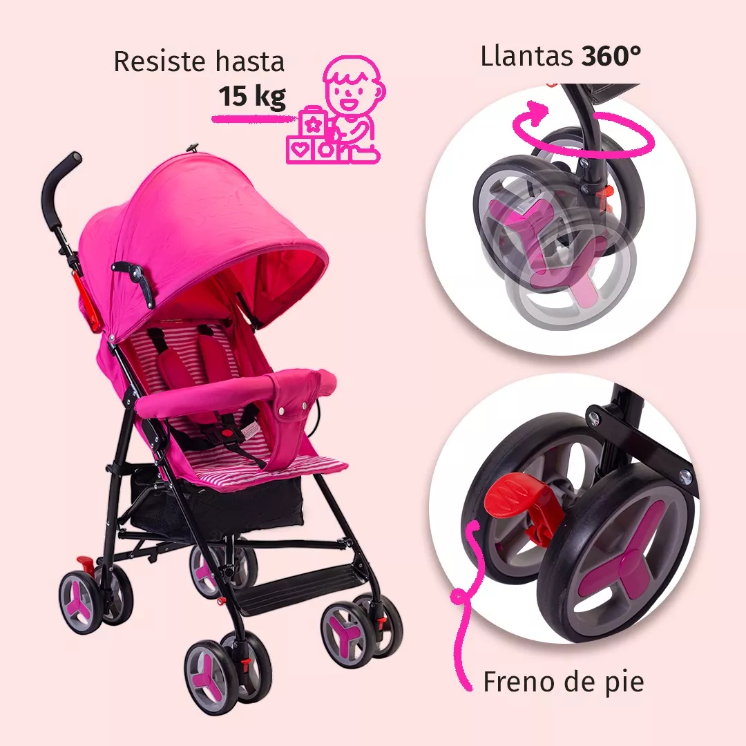 Foto 3 | Carriola de Bastón Reclinable Starkids Andrómeda Plegable