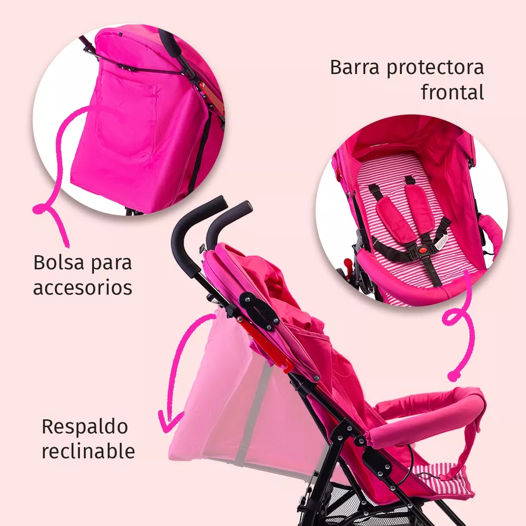 Foto 5 | Carriola de Bastón Reclinable Starkids Andrómeda Plegable