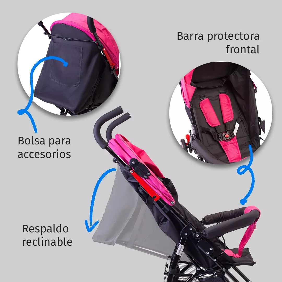 Foto 4 pulgar | Carriola de Bastón Reclinable Starkids Andrómeda Plegable