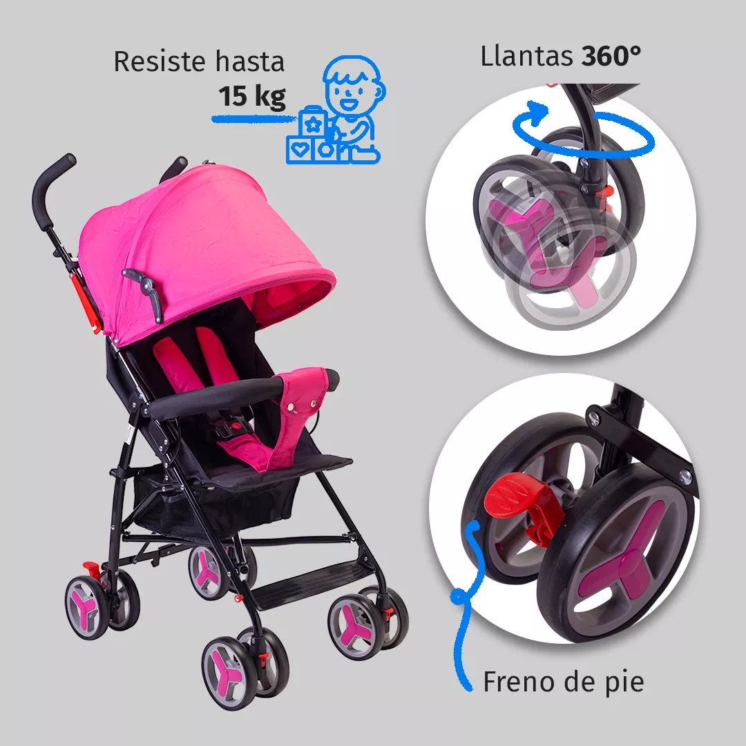 Foto 5 pulgar | Carriola de Bastón Reclinable Starkids Andrómeda Plegable