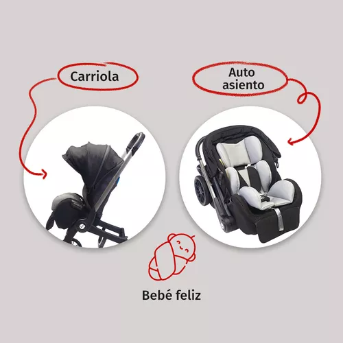 Foto 3 pulgar | Carriola Para Bebé Starkids Lyra Convertible A Autoasiento Negro