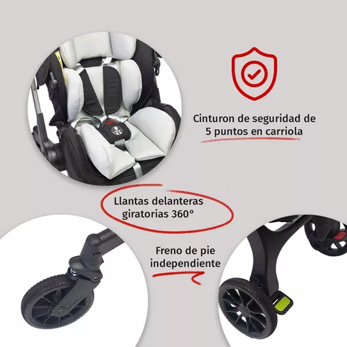 Foto 4 pulgar | Carriola Para Bebé Starkids Lyra Convertible A Autoasiento Negro