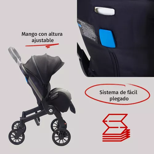 Foto 6 pulgar | Carriola Para Bebé Starkids Lyra Convertible A Autoasiento Negro