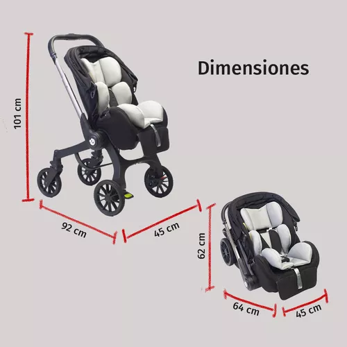 Foto 7 pulgar | Carriola Para Bebé Starkids Lyra Convertible A Autoasiento Negro