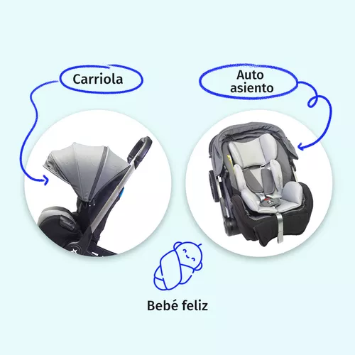 Foto 2 | Carriola Para Bebé Starkids Lyra Convertible A Autoasiento Gris