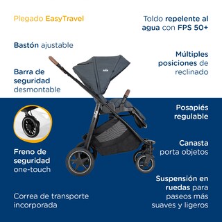 Foto 5 | Carriola Paseo Bebe Joie Versatrax Multifuncional Reversible Azul