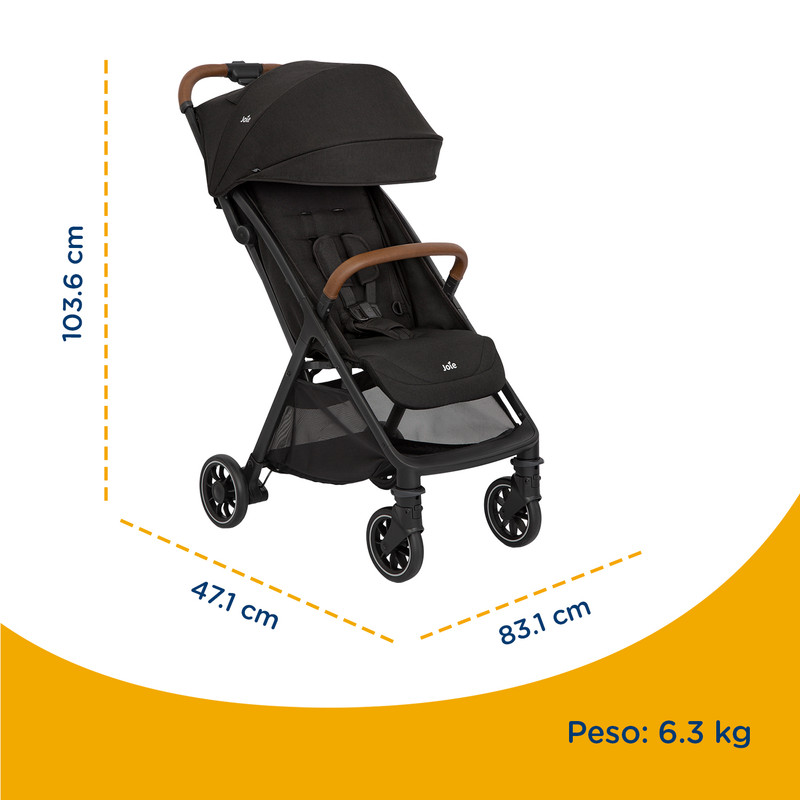 Foto 5 pulgar | Carriola Pact Pro 3 En 1 Joie Reclinable Cinturón 5 Puntos Negro