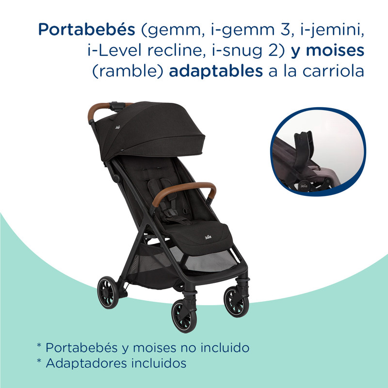 Foto 8 pulgar | Carriola Pact Pro 3 En 1 Joie Reclinable Cinturón 5 Puntos Negro