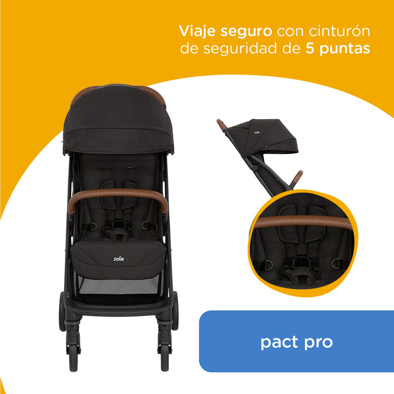 Foto 9 pulgar | Carriola Pact Pro 3 En 1 Joie Reclinable Cinturón 5 Puntos Negro