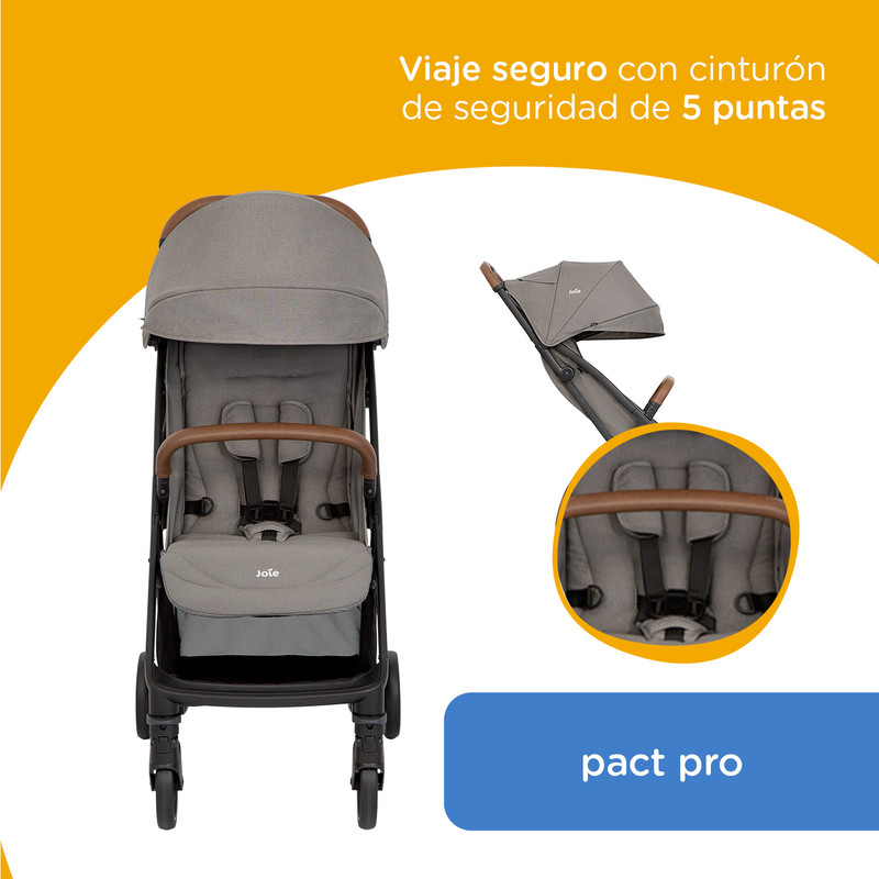 Foto 4 pulgar | Carriola Pact Pro 3 En 1 Joie Reclinable Cinturón 5 Puntos Gris Obscuro