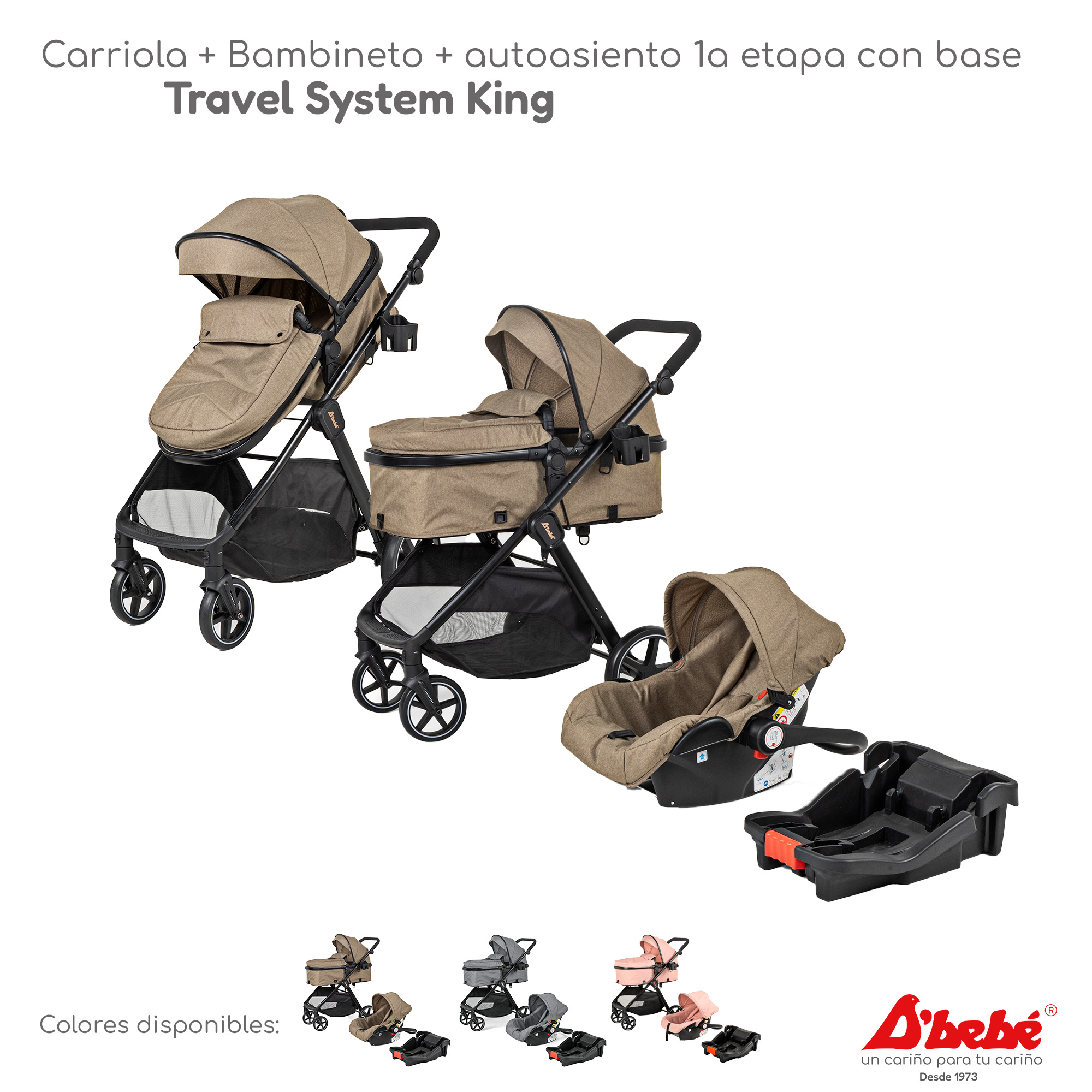 Foto 7 | Carriola Sistema de Viaje D'bebé King Beige