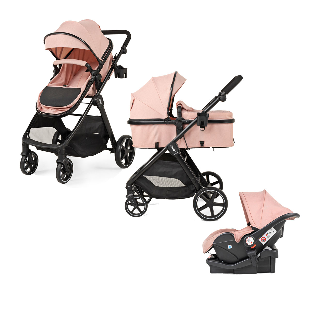 Carriola Sistema de Viaje D' Bebé King Rosa