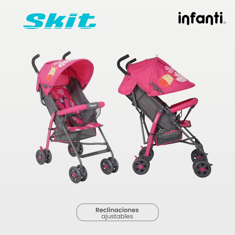 Foto 5 | Carriola De Bastón Infanti Skit Safari Ligera Y Portátil Rosa